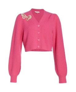 LoveShackFancy Larsa Bow Cropped Cardigan Spotlight Pink -LoveShackFancy And Billionaire Boys Club Sales unnamed file 101