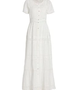 LoveShackFancy Medina Victorian Cotton Eyelet Maxi Dress