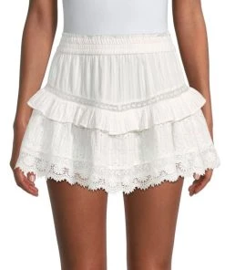 LoveShackFancy Tanisha Eyelet & Lace Mini Skirt -LoveShackFancy And Billionaire Boys Club Sales unnamed file 125