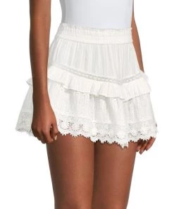 LoveShackFancy Tanisha Eyelet & Lace Mini Skirt -LoveShackFancy And Billionaire Boys Club Sales unnamed file 126