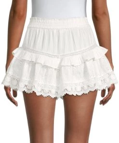 LoveShackFancy Tanisha Eyelet & Lace Mini Skirt -LoveShackFancy And Billionaire Boys Club Sales unnamed file 127