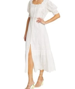 LoveShackFancy Helena Eyelet Midi Dress -LoveShackFancy And Billionaire Boys Club Sales unnamed file 150