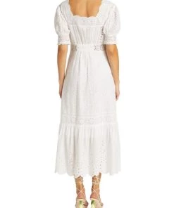 LoveShackFancy Helena Eyelet Midi Dress -LoveShackFancy And Billionaire Boys Club Sales unnamed file 151