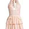 LoveShackFancy Deanna Halter Smocked Minidress