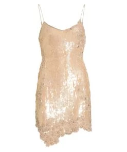 LoveShackFancy Meline Metallic Minidress