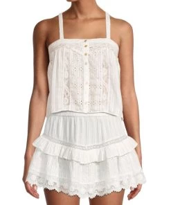 LoveShackFancy Maitri Lace-Trim Embroidered Tank Top -LoveShackFancy And Billionaire Boys Club Sales unnamed file 169