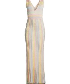 LoveShackFancy Mylene Striped Knit Maxi Dress
