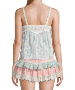 LoveShackFancy Maitri Colorblock Lace-Trim Tank Top -LoveShackFancy And Billionaire Boys Club Sales unnamed file 190