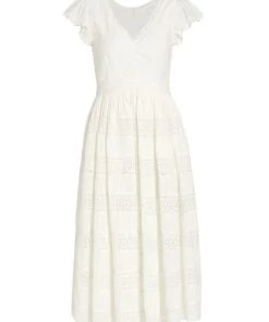LoveShackFancy Abena Crochet Lace Midi Dress