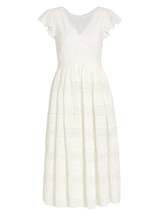 LoveShackFancy Abena Crochet Lace Midi Dress 1 LoveShackFancy Abena Crochet Lace Midi Dress