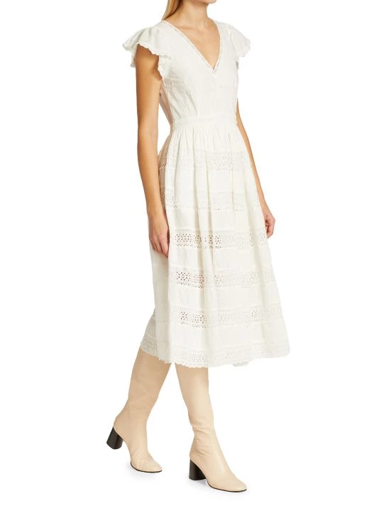 LoveShackFancy Abena Crochet Lace Midi Dress 2 LoveShackFancy Abena Crochet Lace Midi Dress - Image 2