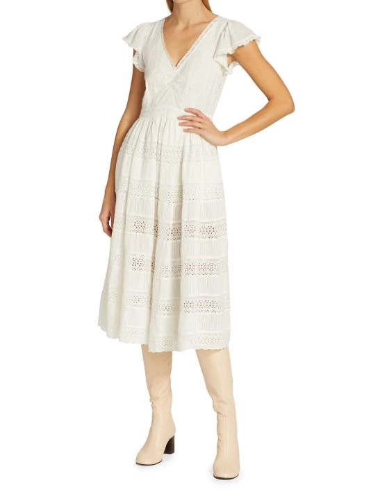 LoveShackFancy Abena Crochet Lace Midi Dress 3 LoveShackFancy Abena Crochet Lace Midi Dress - Image 3