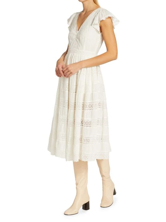 LoveShackFancy Abena Crochet Lace Midi Dress 4 LoveShackFancy Abena Crochet Lace Midi Dress - Image 4