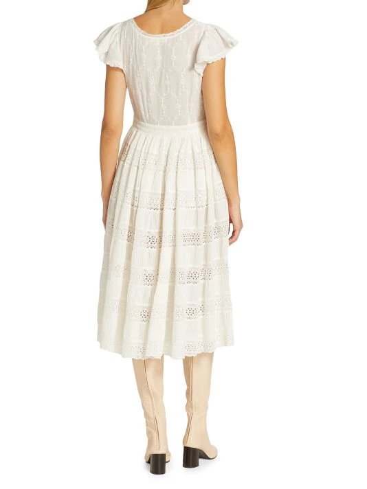 LoveShackFancy Abena Crochet Lace Midi Dress 5 LoveShackFancy Abena Crochet Lace Midi Dress - Image 5