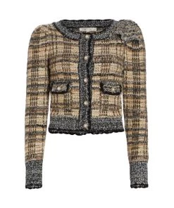LoveShackFancy Chantria Cropped Tweed Cardigan Majestic Pink -LoveShackFancy And Billionaire Boys Club Sales unnamed file 228