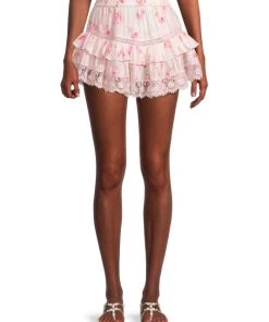 LoveShackFancy Tanisha Lace-Trim Ruffle Mini Skirt -LoveShackFancy And Billionaire Boys Club Sales unnamed file 231
