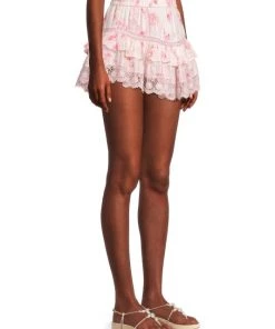 LoveShackFancy Tanisha Lace-Trim Ruffle Mini Skirt -LoveShackFancy And Billionaire Boys Club Sales unnamed file 232