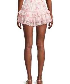 LoveShackFancy Tanisha Lace-Trim Ruffle Mini Skirt -LoveShackFancy And Billionaire Boys Club Sales unnamed file 233