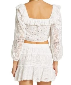 LoveShackFancy Dorabella Eyelet & Lace Crop Top -LoveShackFancy And Billionaire Boys Club Sales unnamed file 274