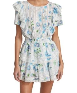 LoveShackFancy Natasha Ruffle-Shoulder Minidress -LoveShackFancy And Billionaire Boys Club Sales unnamed file 279