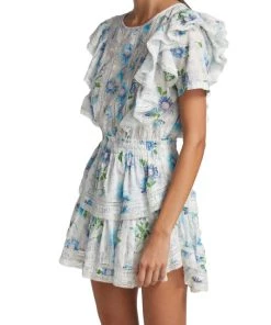 LoveShackFancy Natasha Ruffle-Shoulder Minidress -LoveShackFancy And Billionaire Boys Club Sales unnamed file 280