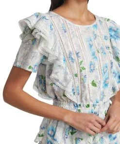 LoveShackFancy Natasha Ruffle-Shoulder Minidress -LoveShackFancy And Billionaire Boys Club Sales unnamed file 282