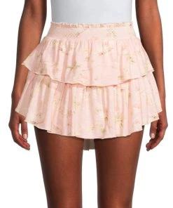 LoveShackFancy Smocked Ruffle Mini Skirt -LoveShackFancy And Billionaire Boys Club Sales unnamed file 314