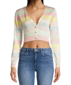 LoveShackFancy Asteria Stripe Crop Cardigan -LoveShackFancy And Billionaire Boys Club Sales unnamed file 334