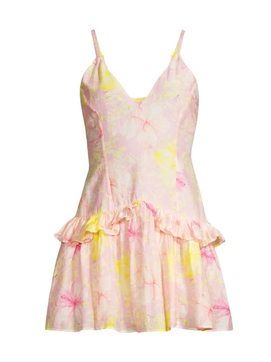 LoveShackFancy Fabienne Floral Ruffle Mini Dress 1 LoveShackFancy Fabienne Floral Ruffle Mini Dress