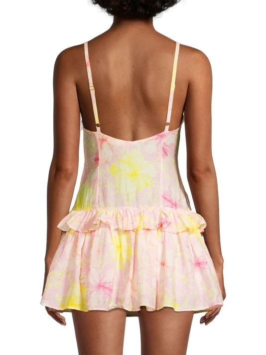 LoveShackFancy Fabienne Floral Ruffle Mini Dress 5 LoveShackFancy Fabienne Floral Ruffle Mini Dress - Image 5