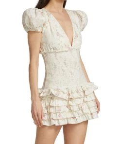LoveShackFancy Radia Smocked Cotton Mini Dress -LoveShackFancy And Billionaire Boys Club Sales unnamed file 40