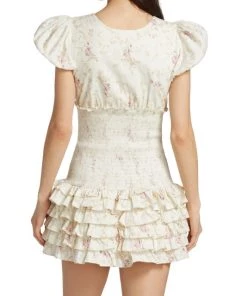 LoveShackFancy Radia Smocked Cotton Mini Dress -LoveShackFancy And Billionaire Boys Club Sales unnamed file 41