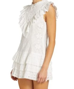 LoveShackFancy Lunetta Lace-Trim Mini Dress 10 LoveShackFancy Lunetta Lace-Trim Mini Dress -LoveShackFancy And Billionaire Boys Club Sales unnamed file 420