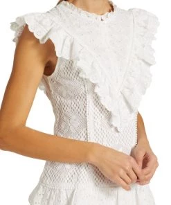 LoveShackFancy Lunetta Lace-Trim Mini Dress 12 LoveShackFancy Lunetta Lace-Trim Mini Dress -LoveShackFancy And Billionaire Boys Club Sales unnamed file 422