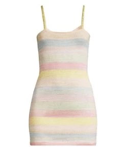 LoveShackFancy Lessie Striped Knit Mini Dress