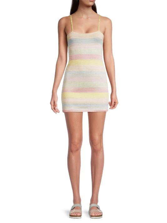 LoveShackFancy Lessie Striped Knit Mini Dress 2 LoveShackFancy Lessie Striped Knit Mini Dress - Image 2