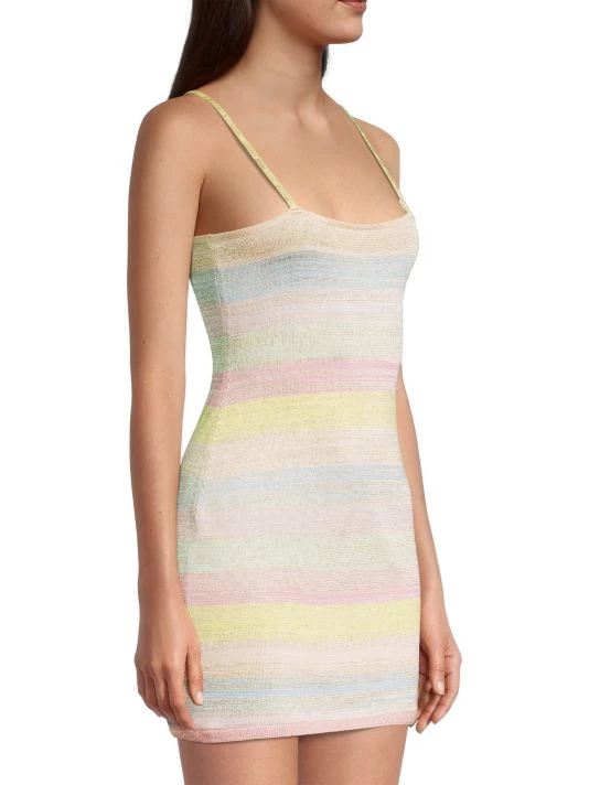 LoveShackFancy Lessie Striped Knit Mini Dress 4 LoveShackFancy Lessie Striped Knit Mini Dress - Image 4