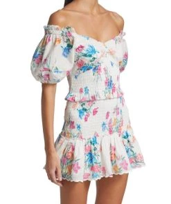 LoveShackFancy Jarrah Floral Smocked Cotton Minidress -LoveShackFancy And Billionaire Boys Club Sales unnamed file 47