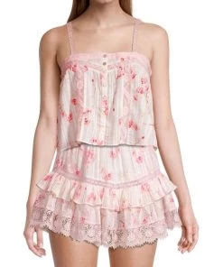 LoveShackFancy Maitri Lace-Trim Tank Top -LoveShackFancy And Billionaire Boys Club Sales unnamed file 482