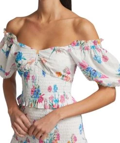 LoveShackFancy Jarrah Floral Smocked Cotton Minidress -LoveShackFancy And Billionaire Boys Club Sales unnamed file 49