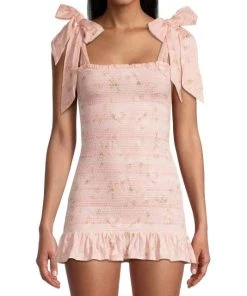 LoveShackFancy Norna Smocked Tie-Shoulder Minidress 8 LoveShackFancy Norna Smocked Tie-Shoulder Minidress -LoveShackFancy And Billionaire Boys Club Sales unnamed file 493