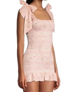 LoveShackFancy Norna Smocked Tie-Shoulder Minidress 9 LoveShackFancy Norna Smocked Tie-Shoulder Minidress -LoveShackFancy And Billionaire Boys Club Sales unnamed file 494