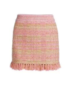 LoveShackFancy Balsam Fringed Tweed Mini Skirt Majestic Pink -LoveShackFancy And Billionaire Boys Club Sales unnamed file 500