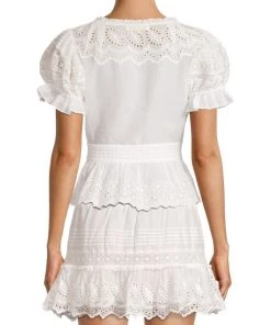 LoveShackFancy Annalee Eyelet Puff-Sleeve Top -LoveShackFancy And Billionaire Boys Club Sales unnamed file 506