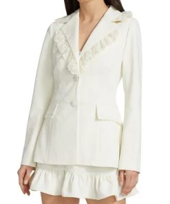 LoveShackFancy Lula Tailored Lace-Trim Blazer -LoveShackFancy And Billionaire Boys Club Sales unnamed file 510