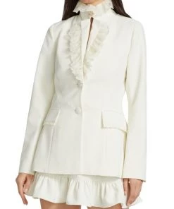 LoveShackFancy Lula Tailored Lace-Trim Blazer -LoveShackFancy And Billionaire Boys Club Sales unnamed file 513