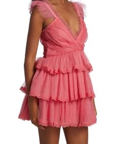 LoveShackFancy Zorina Lace-Trim Mesh Mini Dress -LoveShackFancy And Billionaire Boys Club Sales unnamed file 526