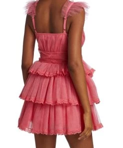 LoveShackFancy Zorina Lace-Trim Mesh Mini Dress -LoveShackFancy And Billionaire Boys Club Sales unnamed file 527