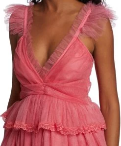 LoveShackFancy Zorina Lace-Trim Mesh Mini Dress -LoveShackFancy And Billionaire Boys Club Sales unnamed file 528