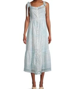 LoveShackFancy Carlyle Shoulder-Tie Lace-Trim Tiered Midi Dress -LoveShackFancy And Billionaire Boys Club Sales unnamed file 53